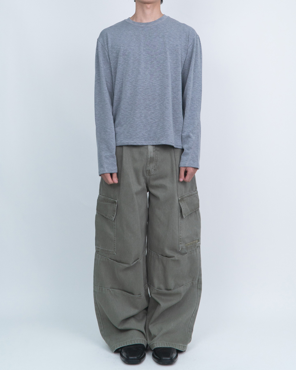 멜빵 스커트/바지 모델 착용 이미지-S1L51