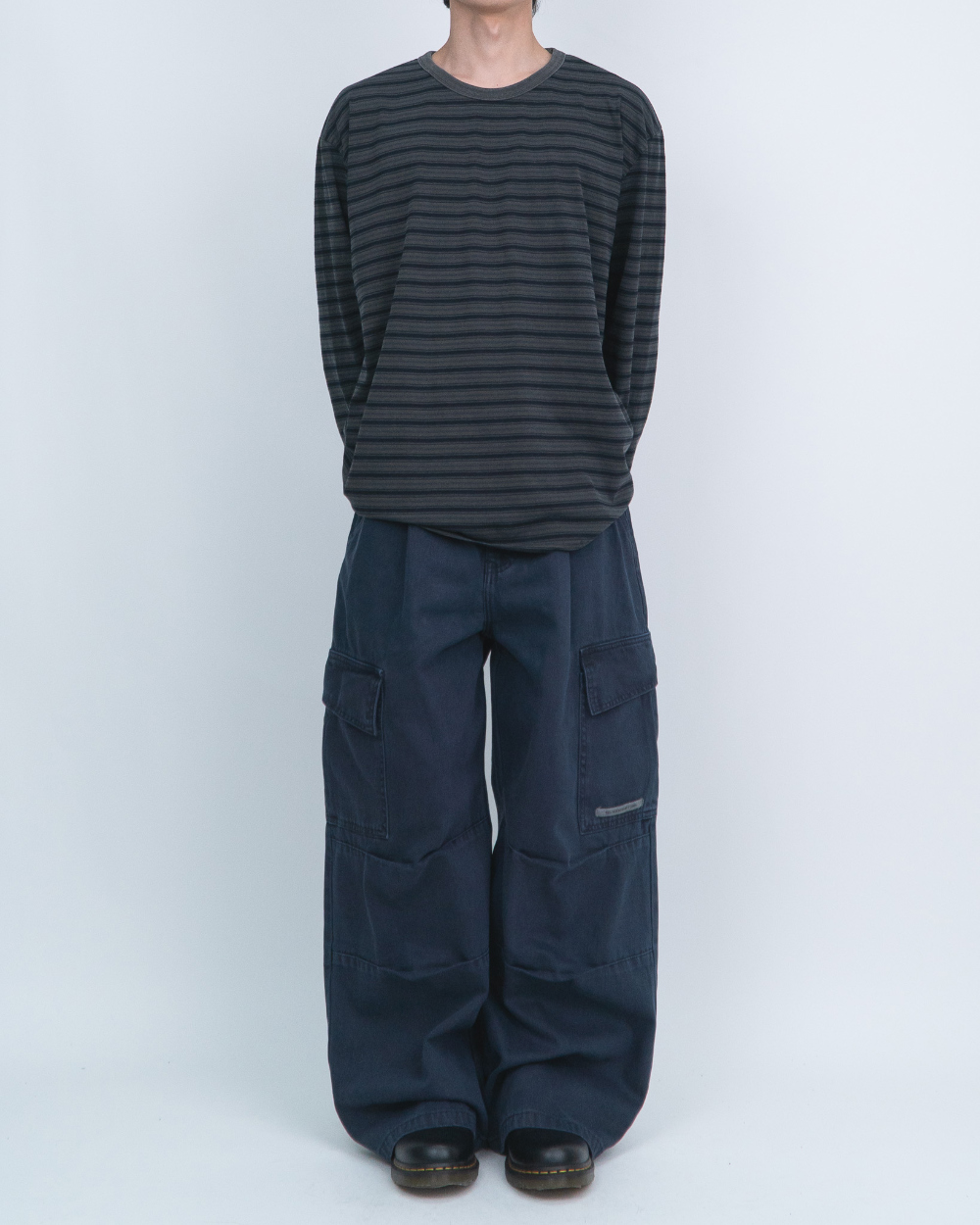 멜빵 스커트/바지 네이비블루 색상 이미지-S1L69