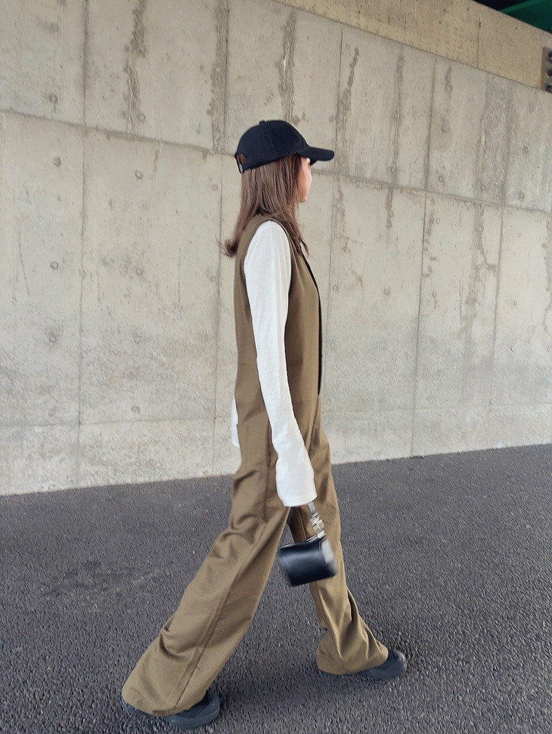 ノースリーブワイドジャンプスーツ - Poft