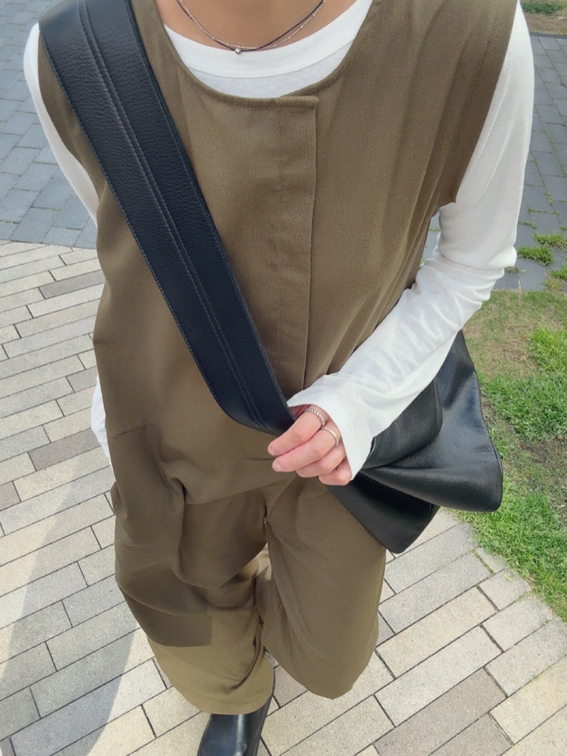 ノースリーブワイドジャンプスーツ - Poft