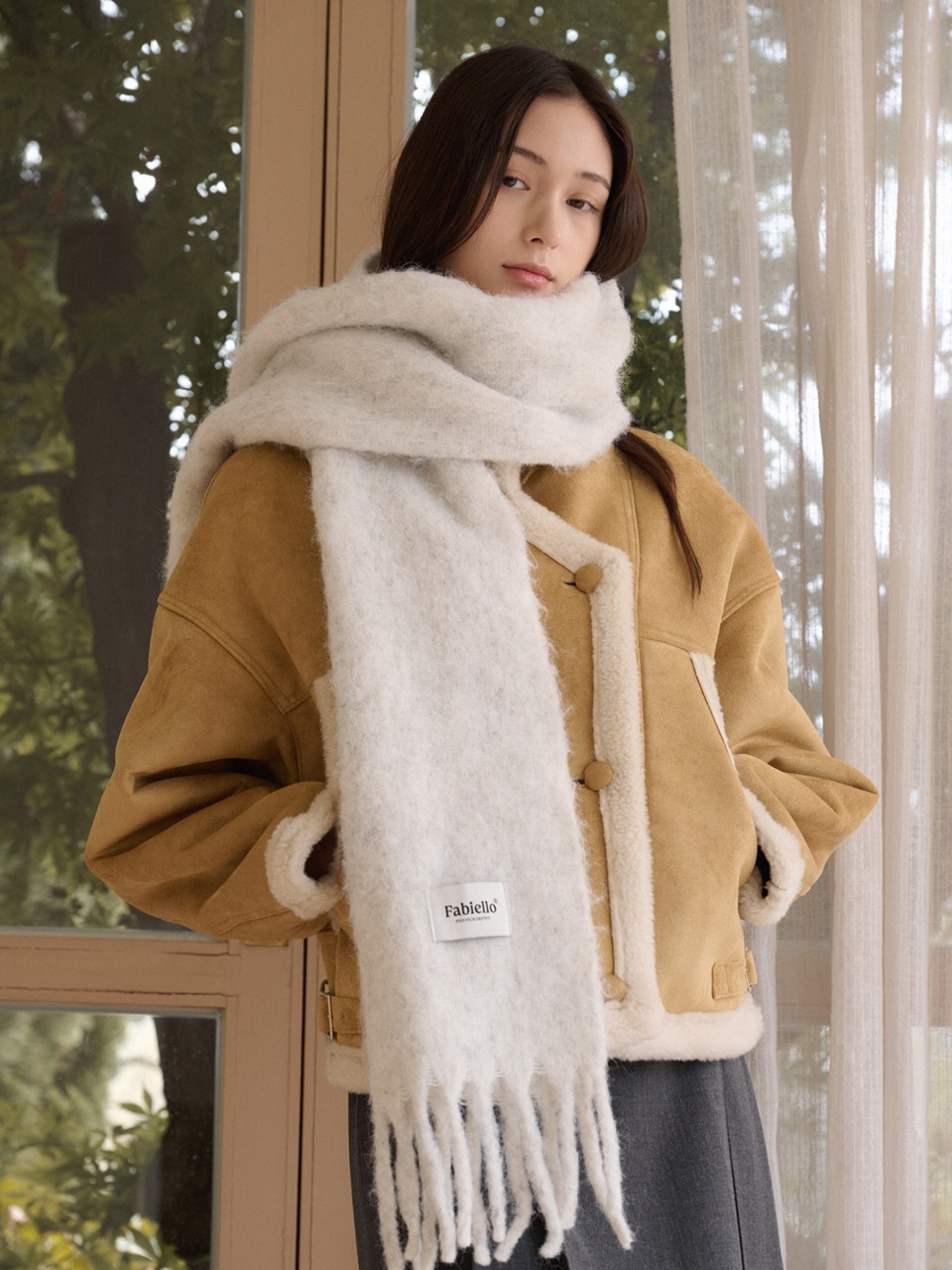Wool candy muffler (green) - 파비엘로