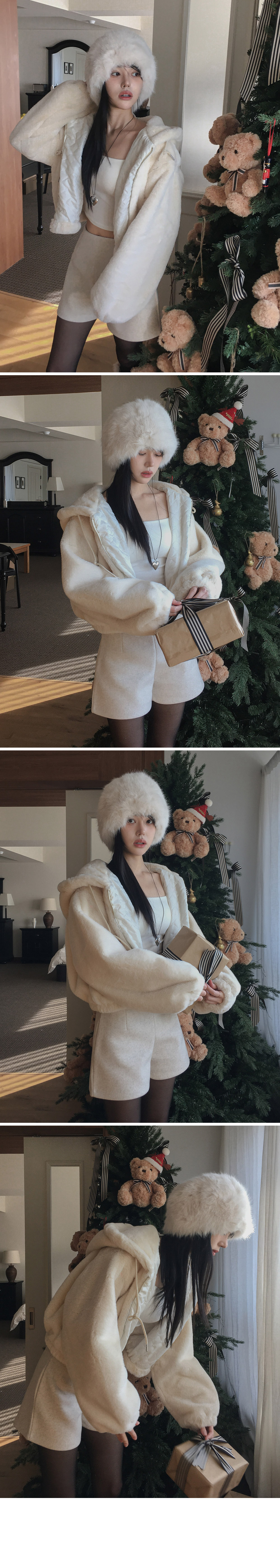 [누빔안감⛄/아방핏] 베베 밍크퍼 후드 집업 점퍼 상세 이미지 3