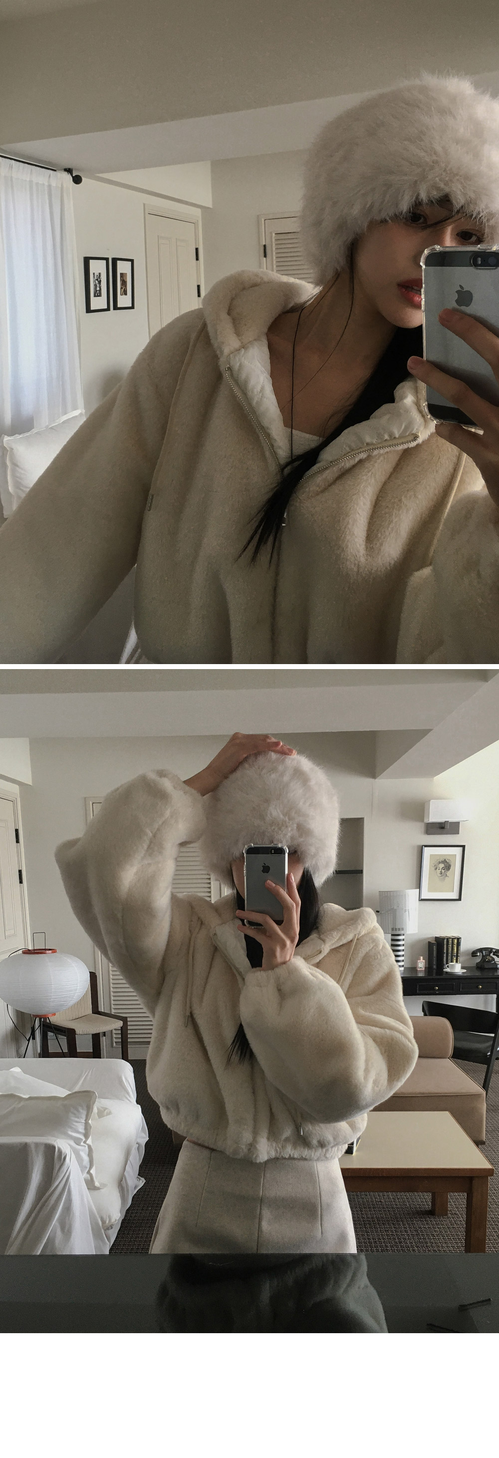 [누빔안감⛄/아방핏] 베베 밍크퍼 후드 집업 점퍼 상세 이미지 4