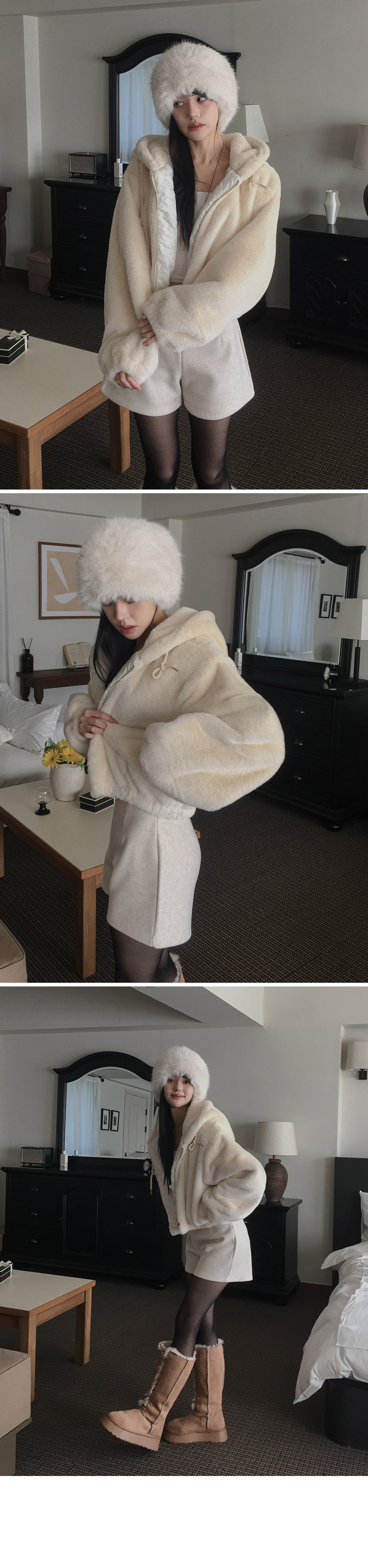 [누빔안감⛄/아방핏] 베베 밍크퍼 후드 집업 점퍼 상세 이미지 8
