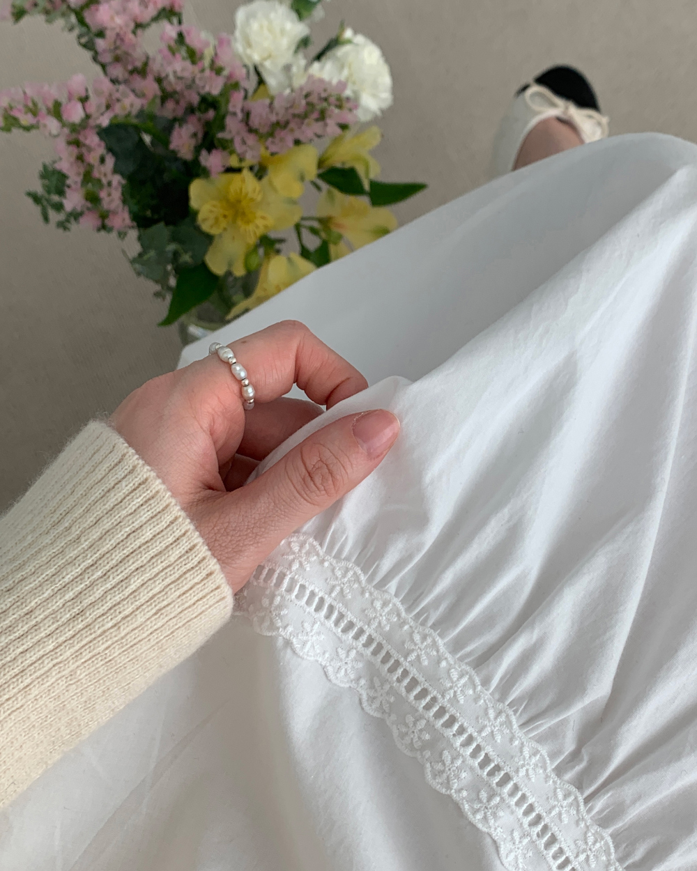 [300장돌파/바로배송🤍] lovin white long skirt (1color) 상세 이미지 27