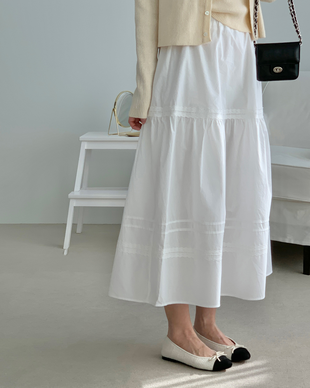 [300장돌파/바로배송🤍] lovin white long skirt (1color) 상세 이미지 24