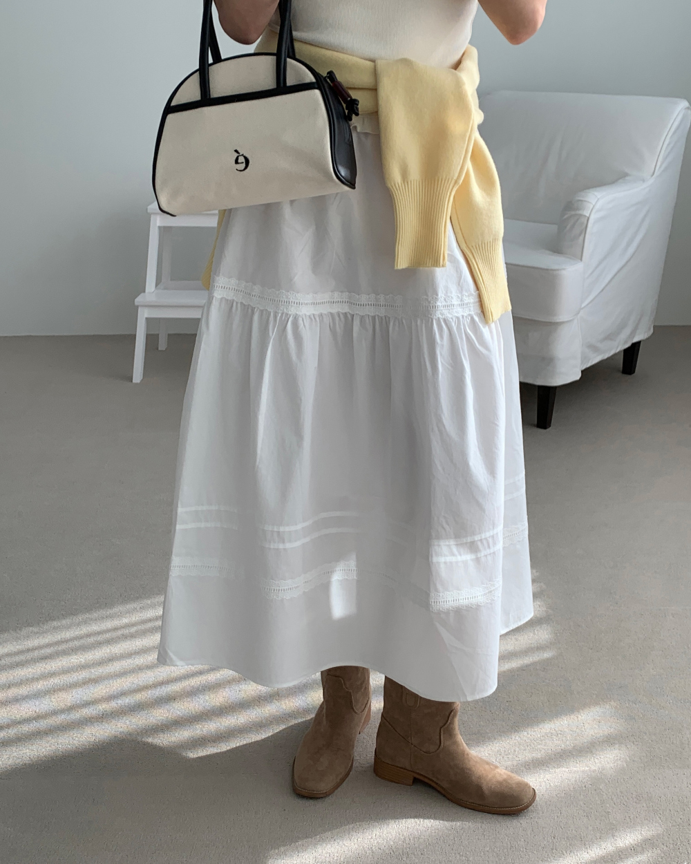 [300장돌파/바로배송🤍] lovin white long skirt (1color) 상세 이미지 10