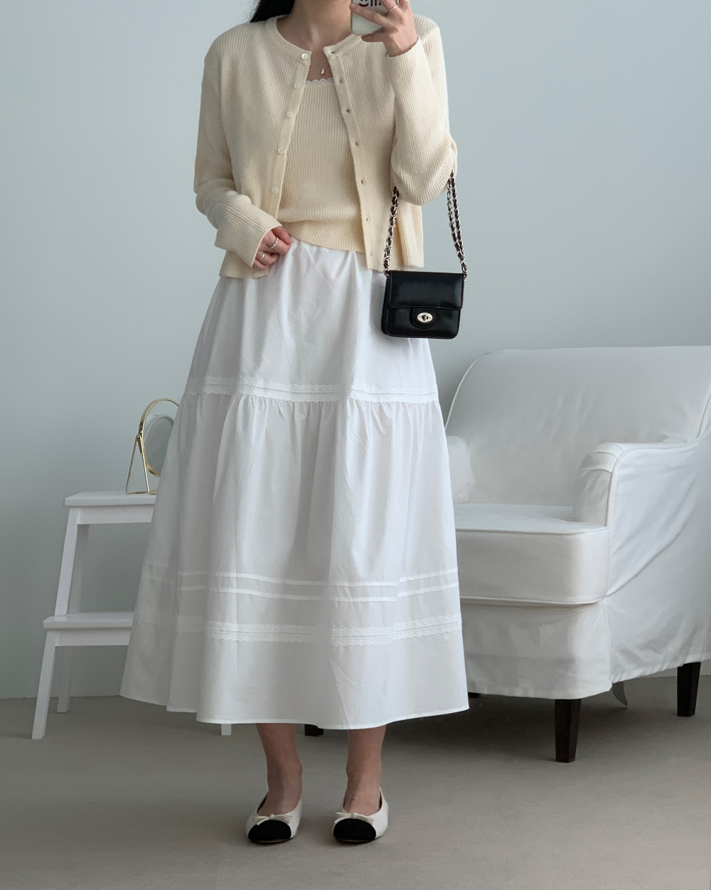 [300장돌파/바로배송🤍] lovin white long skirt (1color) 상세 이미지 23