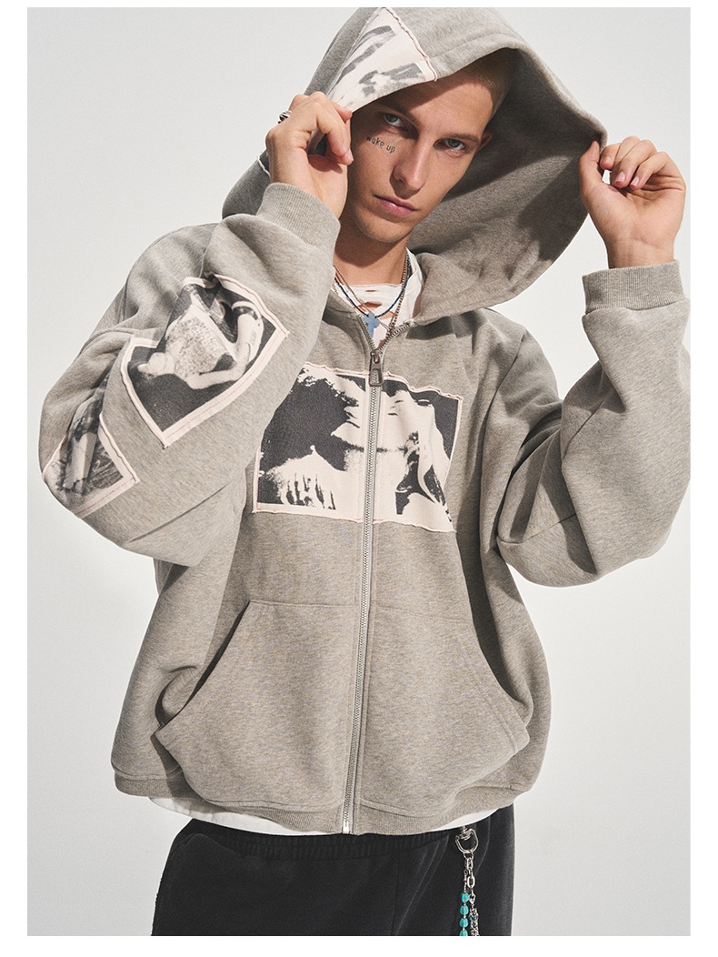 bastard】PUNK PRINT APPLIQUE HOODIE ニキ BASTARD niki着用