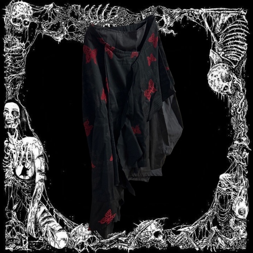 H.naoto blood butterfly punk skirt - 메론밀크소다