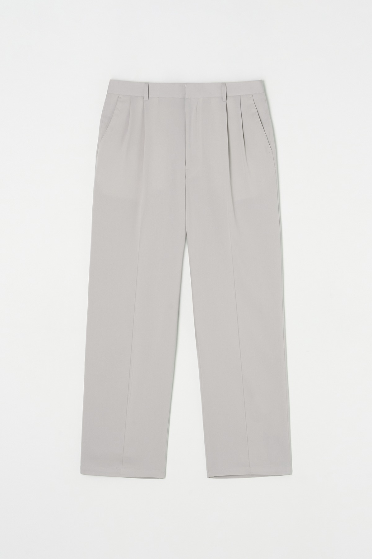 TWO TUCK LINENLIKE WIDE SLACKS, BEIGE - TRADCLUB