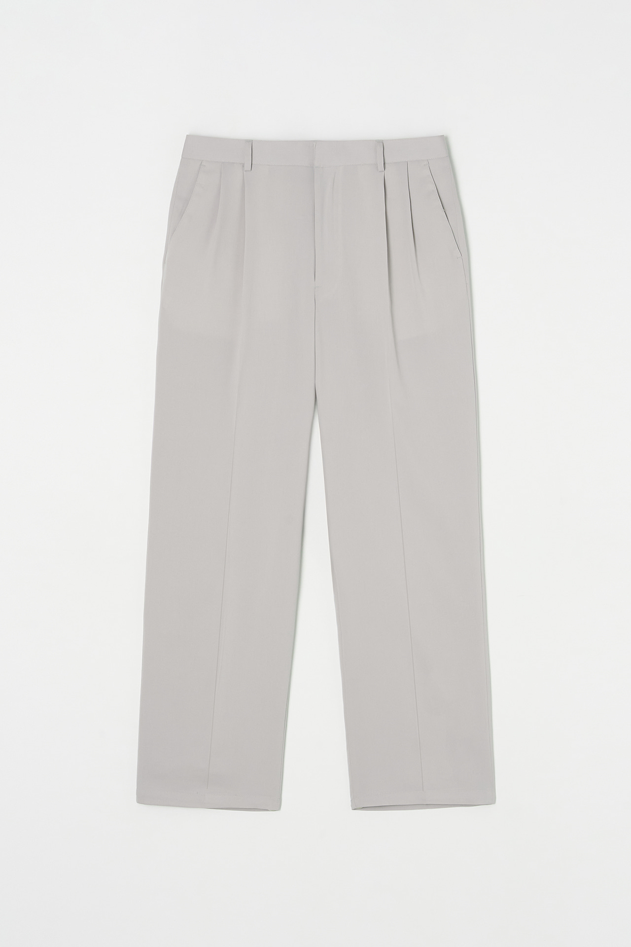 TWO TUCK LINENLIKE WIDE SLACKS, BEIGE - TRADCLUB