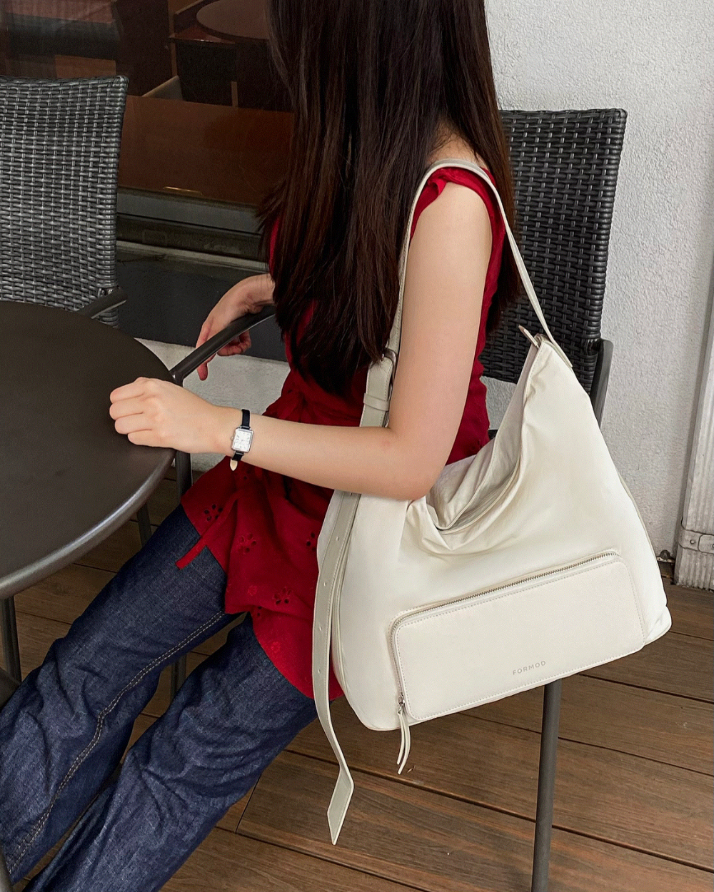 Nylon Hobo Bag — styling photograph 2