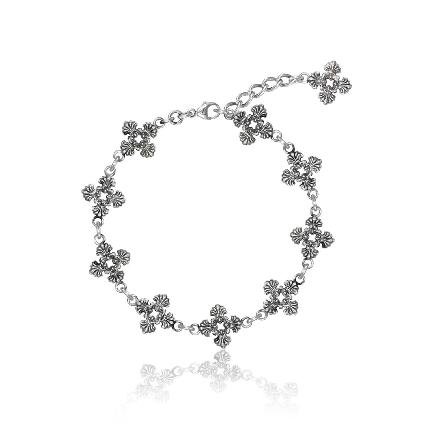 [Scudo]★Flower Shell Glossy Bracelet Slim White★ 1.6mm-hsi2-diamond-white-gold-