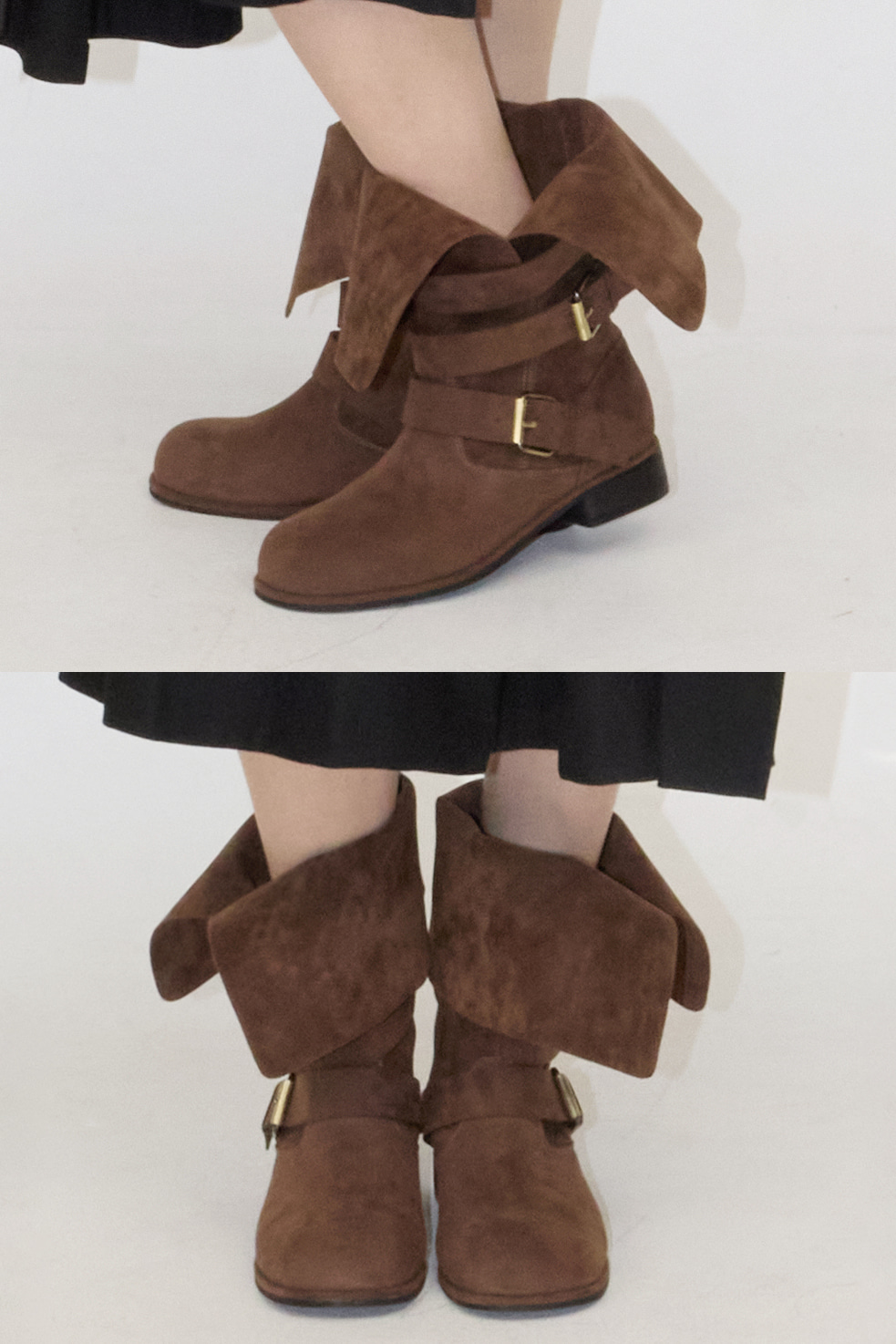 SUEDE FOLDING BOOTS