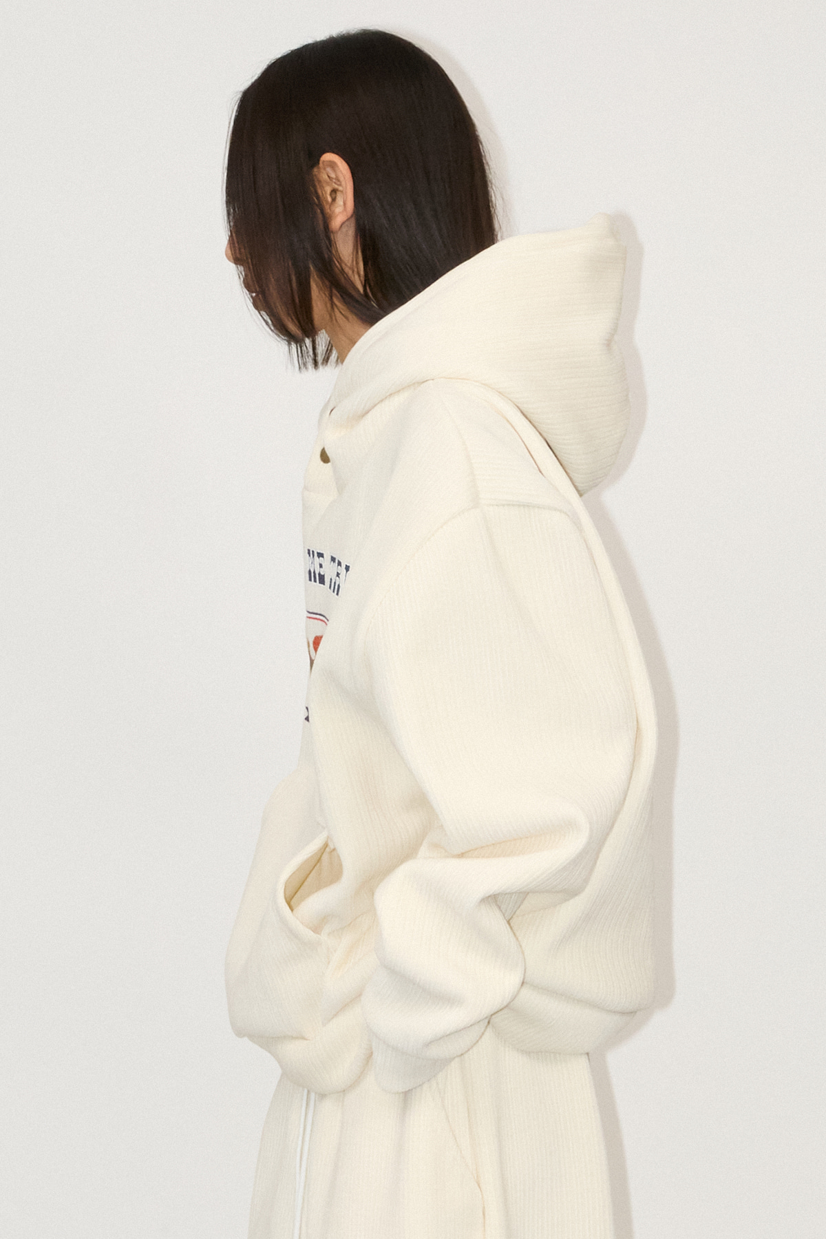 CORDUROY VELVET CROP HOODIE