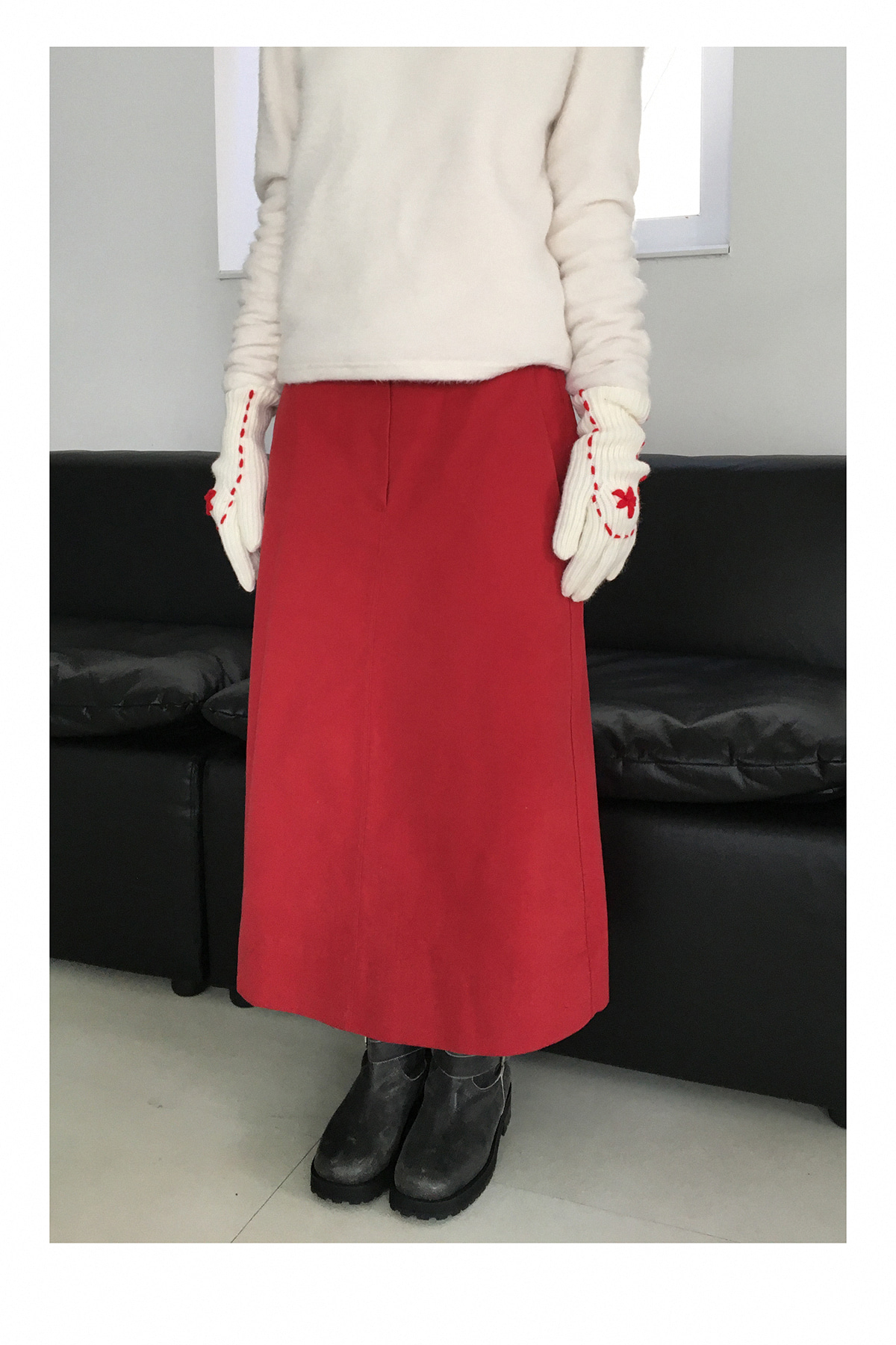 FLOWER  WOOL GLOVES