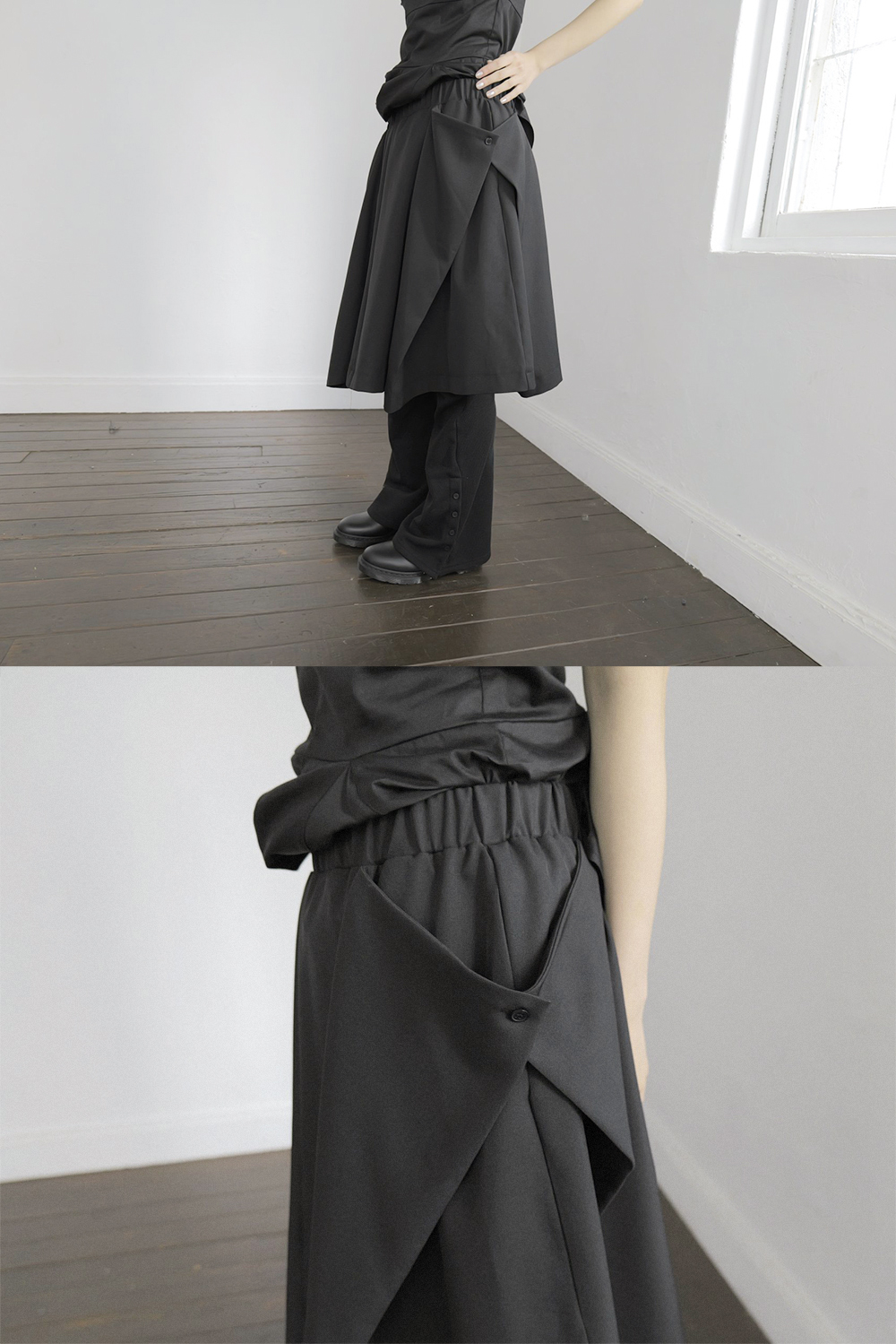 FOLD BUTTON SKIRT