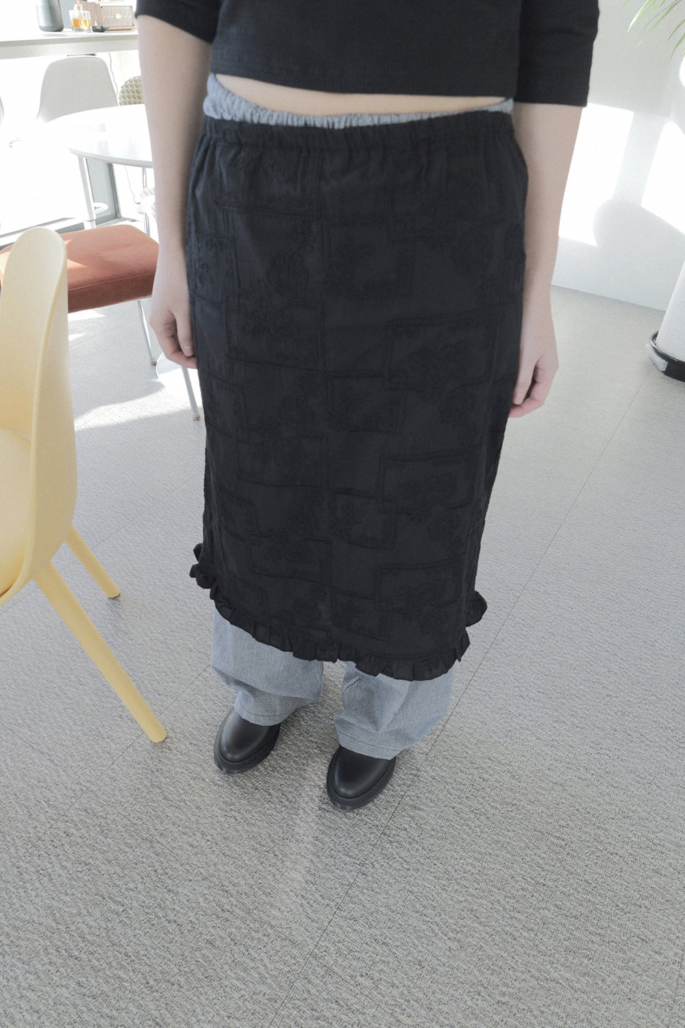 PIECED FRILL SKIRT