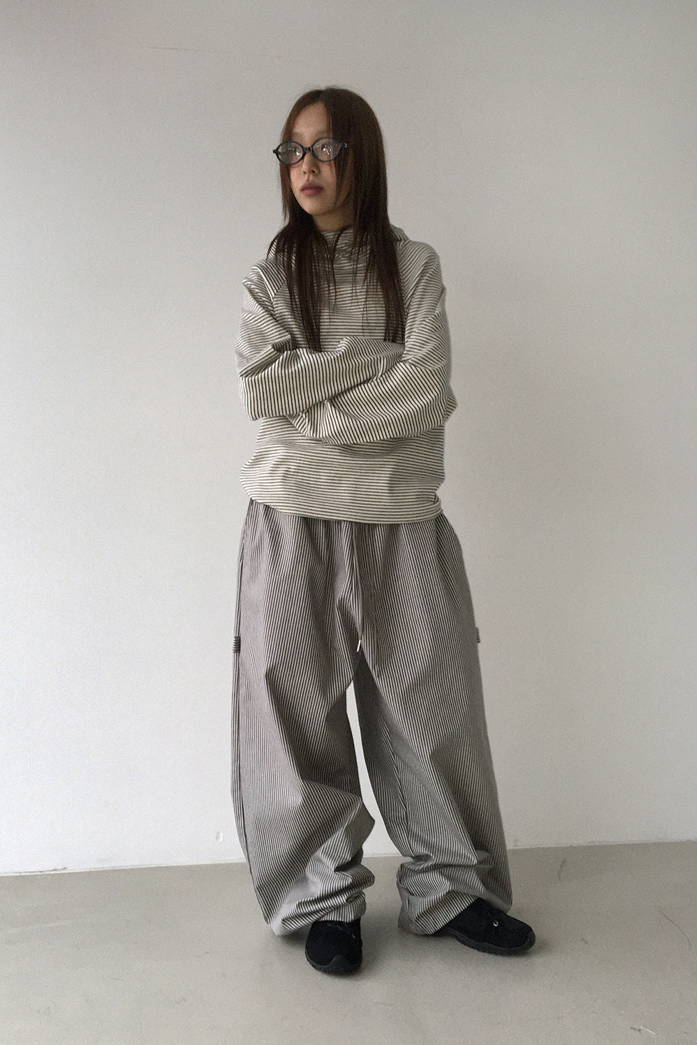 STRIPE BALLOON CARPENTER PANTS