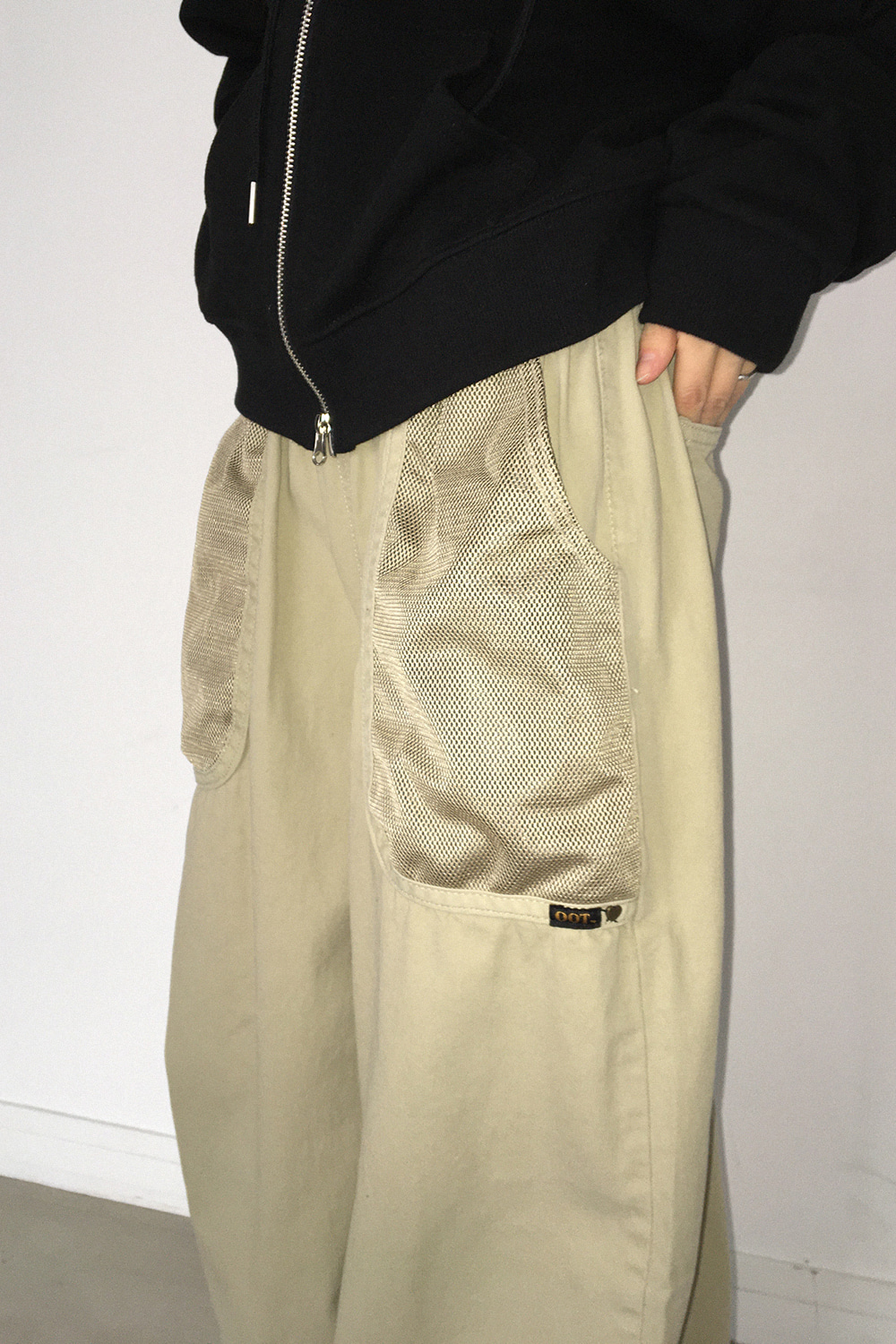 MESH BANDING WIDE PANTS