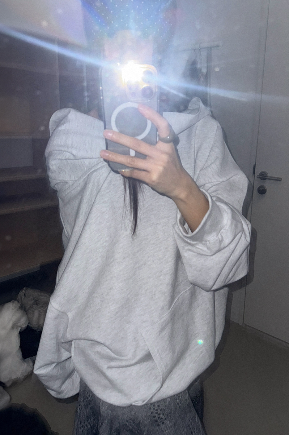 FOLD OFF-SHOULDER HOODIE