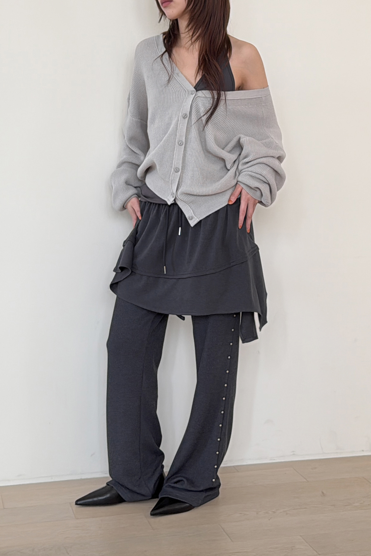 DOUBLE V-NECK CARDIGAN