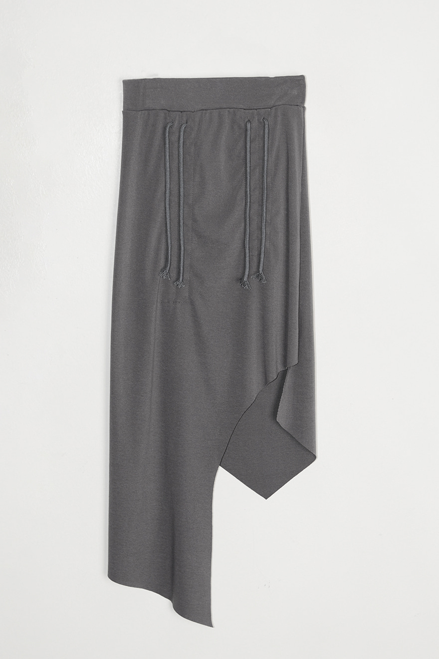 SHIRRING UNBAL CUTTING SKIRT