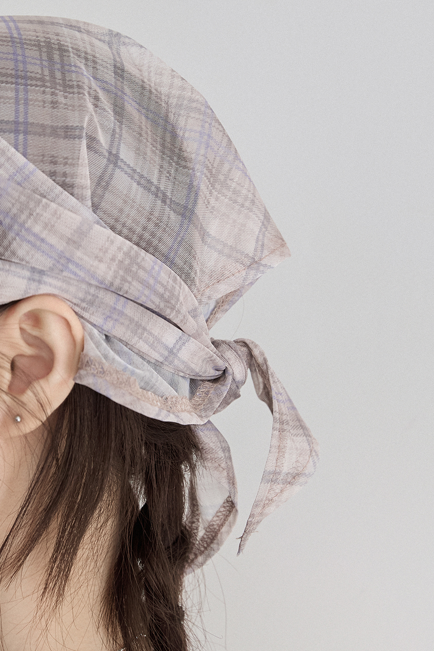 CHECK SHEER SCARF