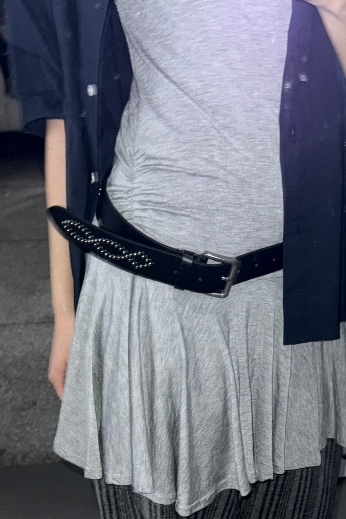 LONG DIAMOND STUDDED BELT