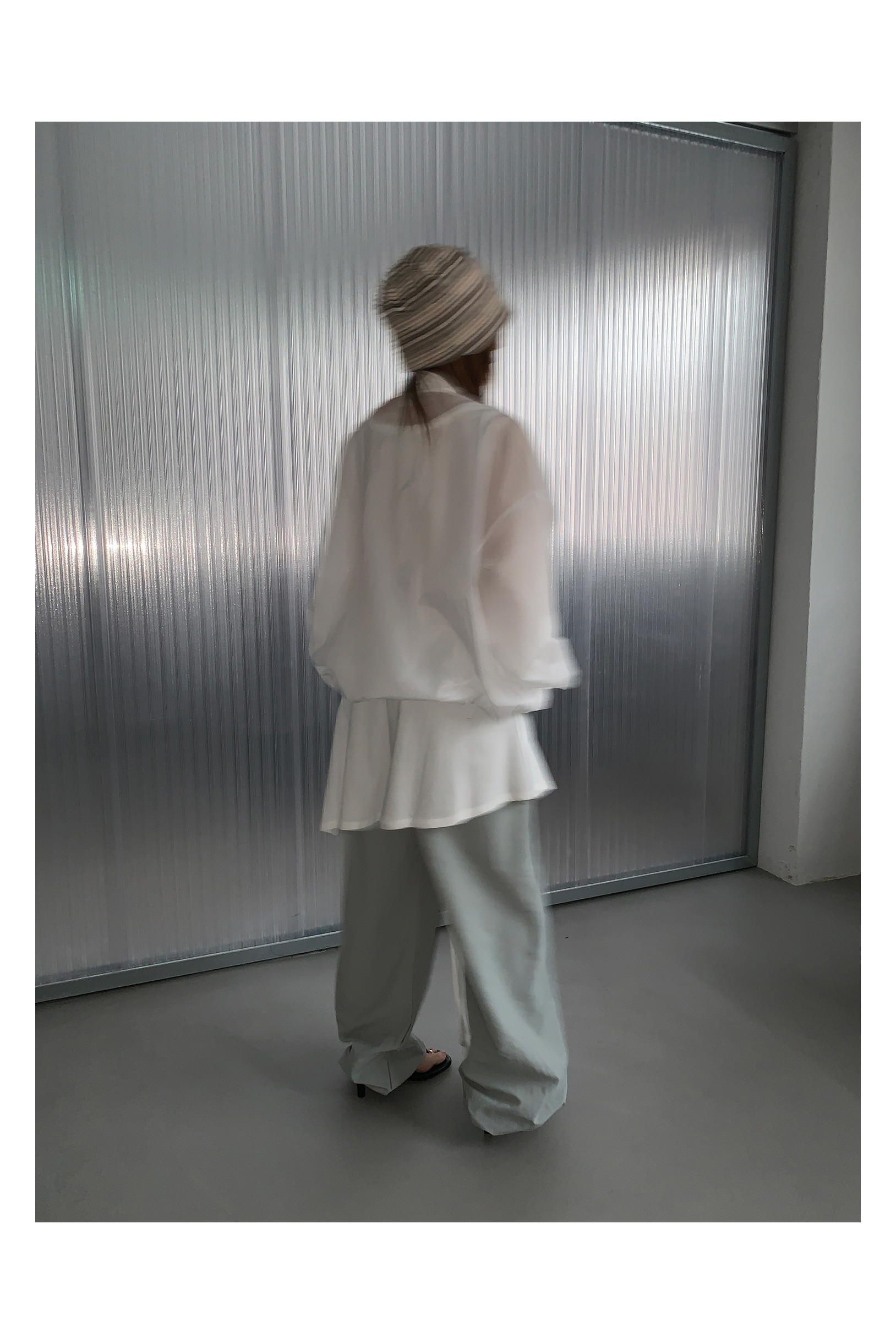 SEAMED NYLON PANTS