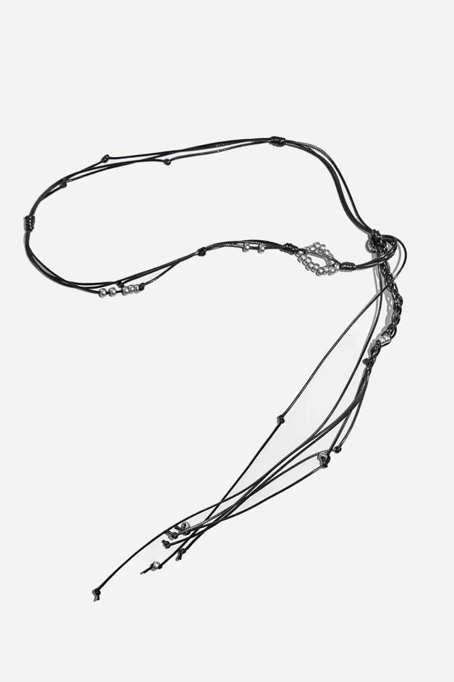 SILVER RAW TIE BELT