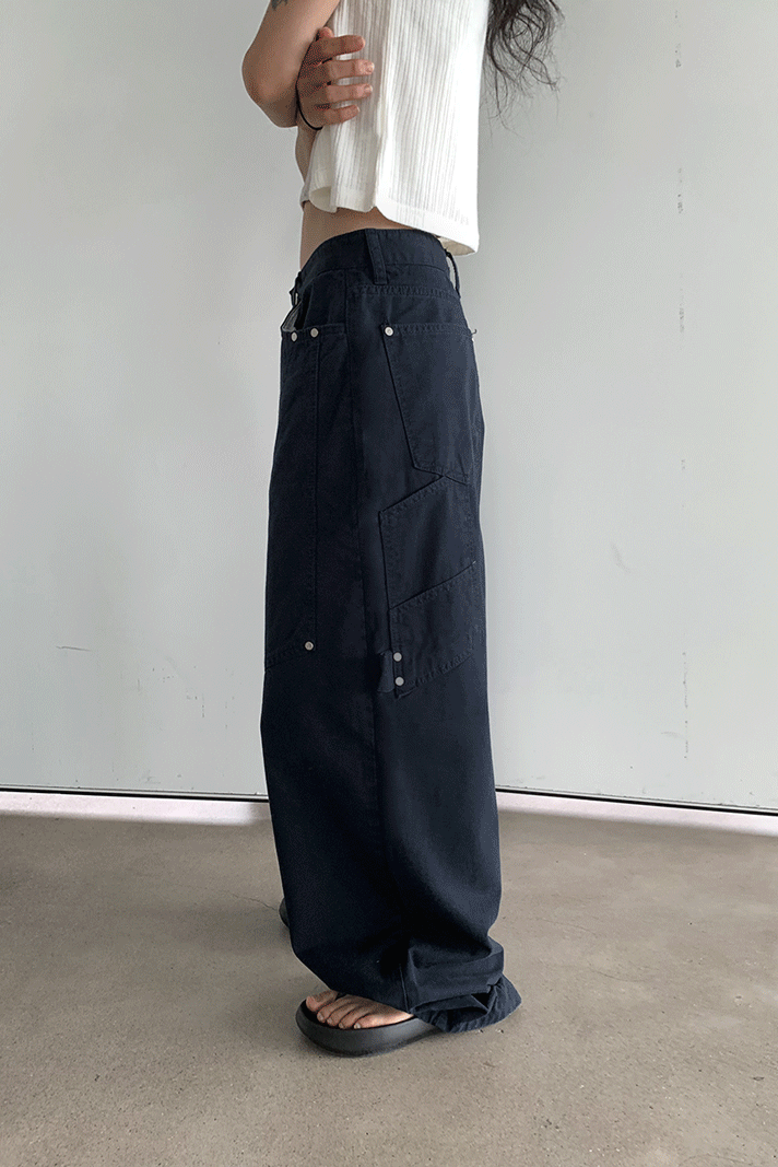 RIVET CARPENTER WIDE PANTS