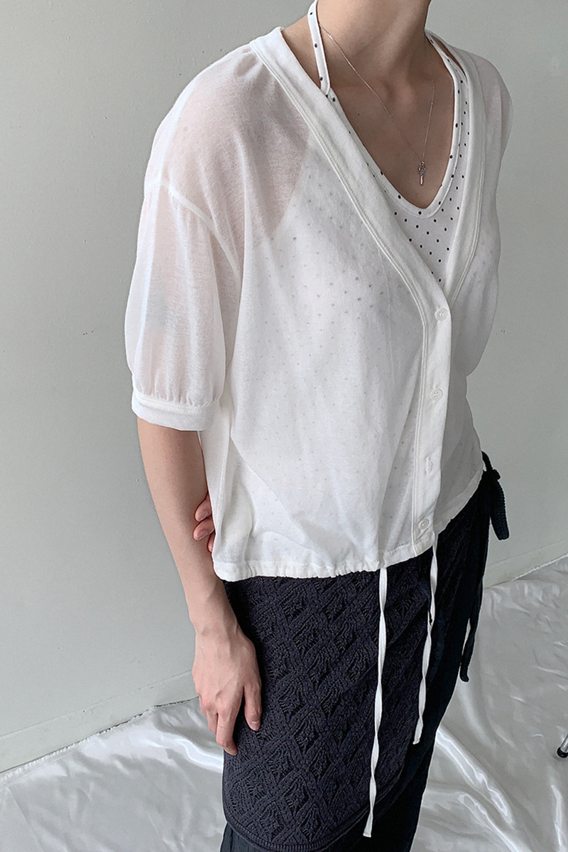 DOT HALTER-NECK SLEEVELESS
