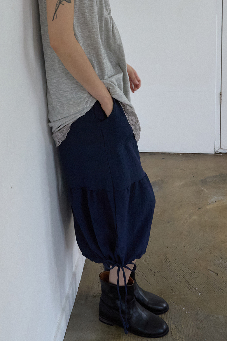(50%)SHIRRING BERMUDA PANTS