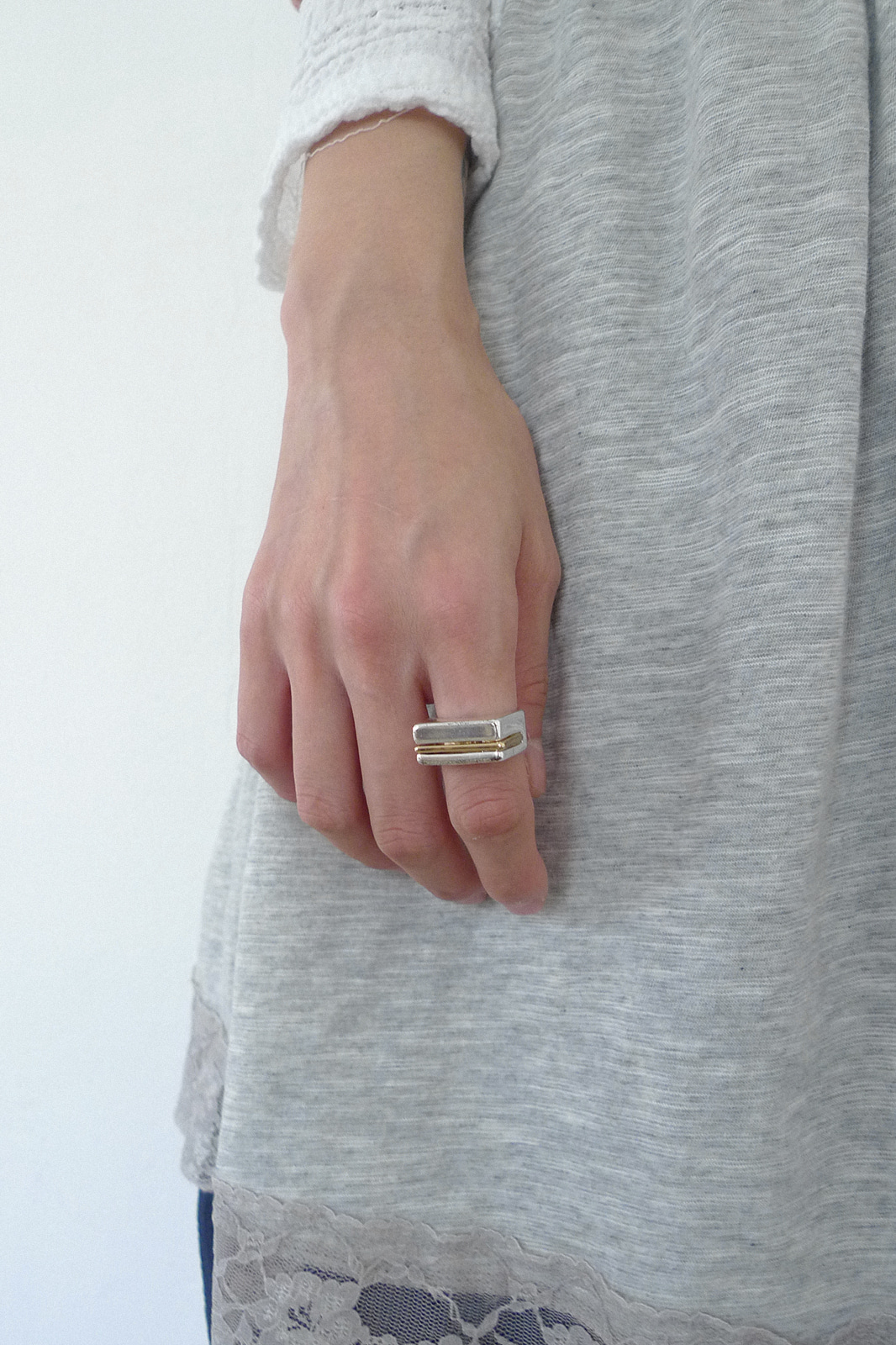 SQUARE TWO-TONE RING
