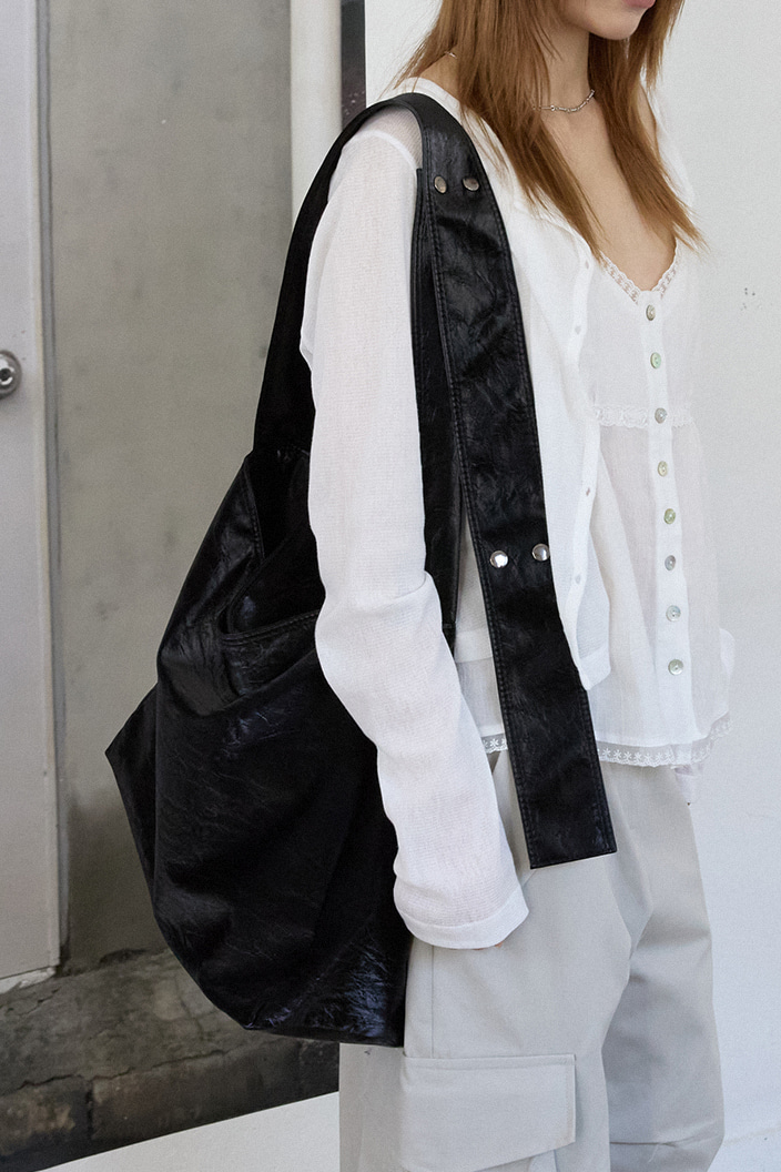 SNAP LEATHER BIG BAG