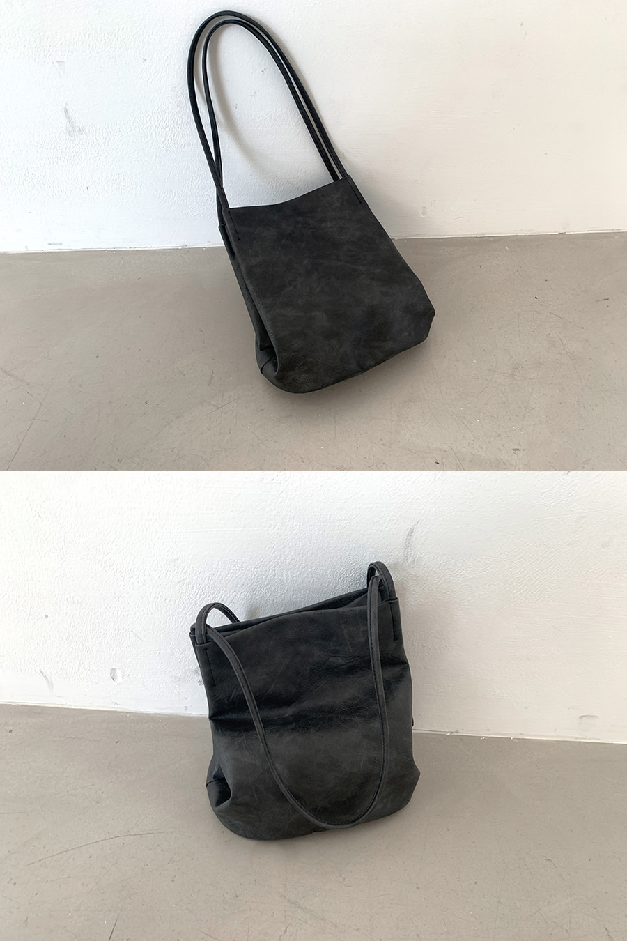 LEATHER BASKET BAG