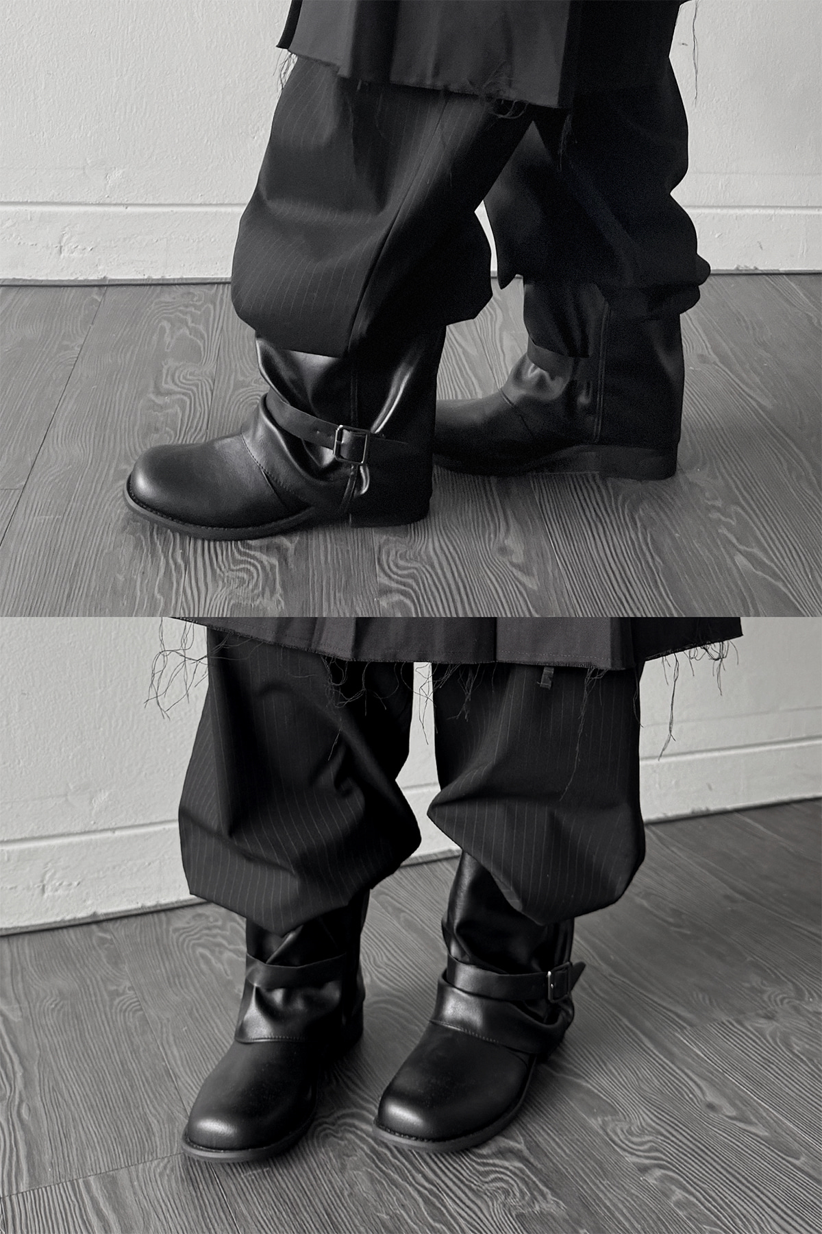 RUGGED BUCKLE HALF BOOTS