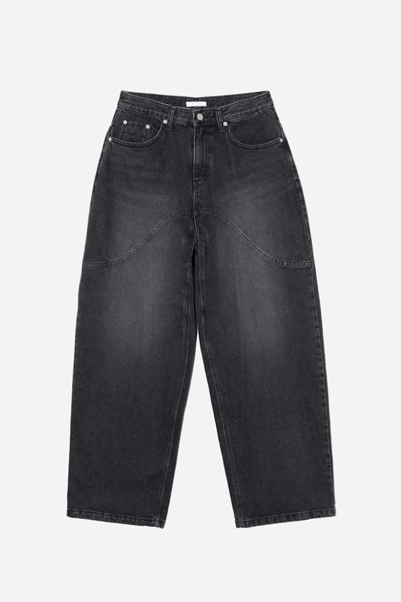 CURVE INCISION DENIM PANTS