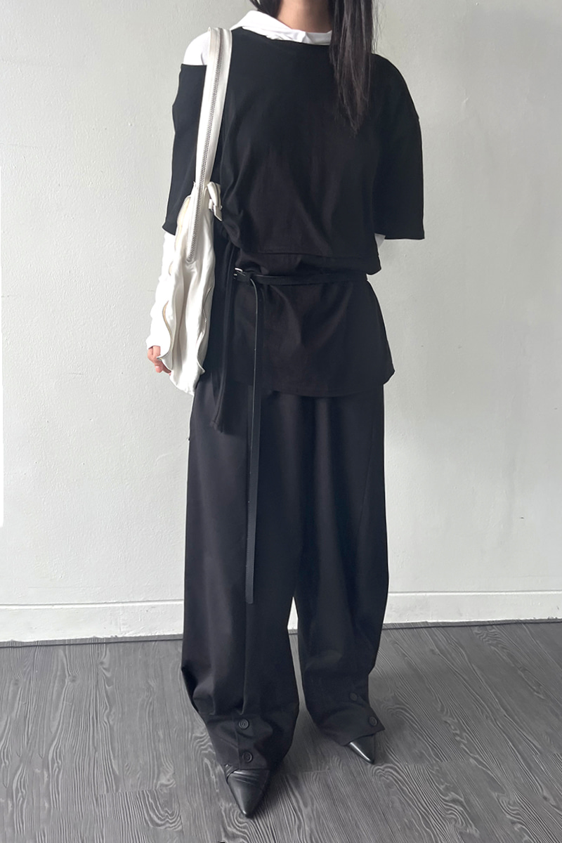 SLIT BUTTON POT SLACKS