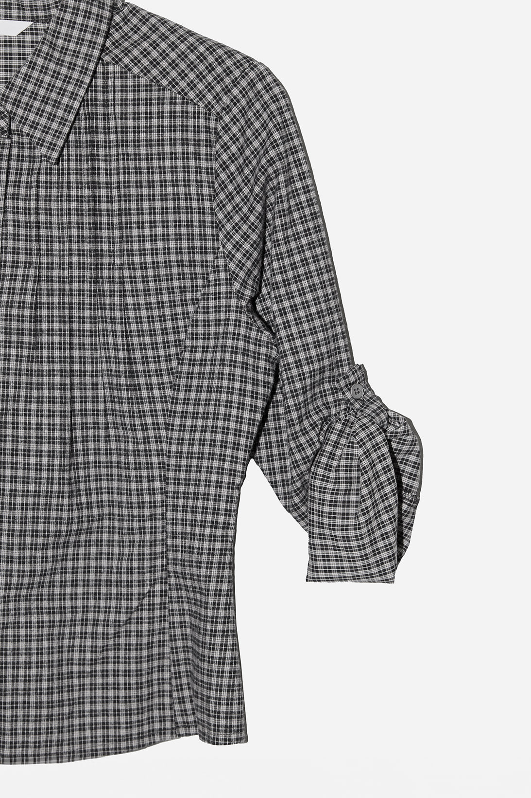 PINTUCK ROLL-UP CHECK SHIRT