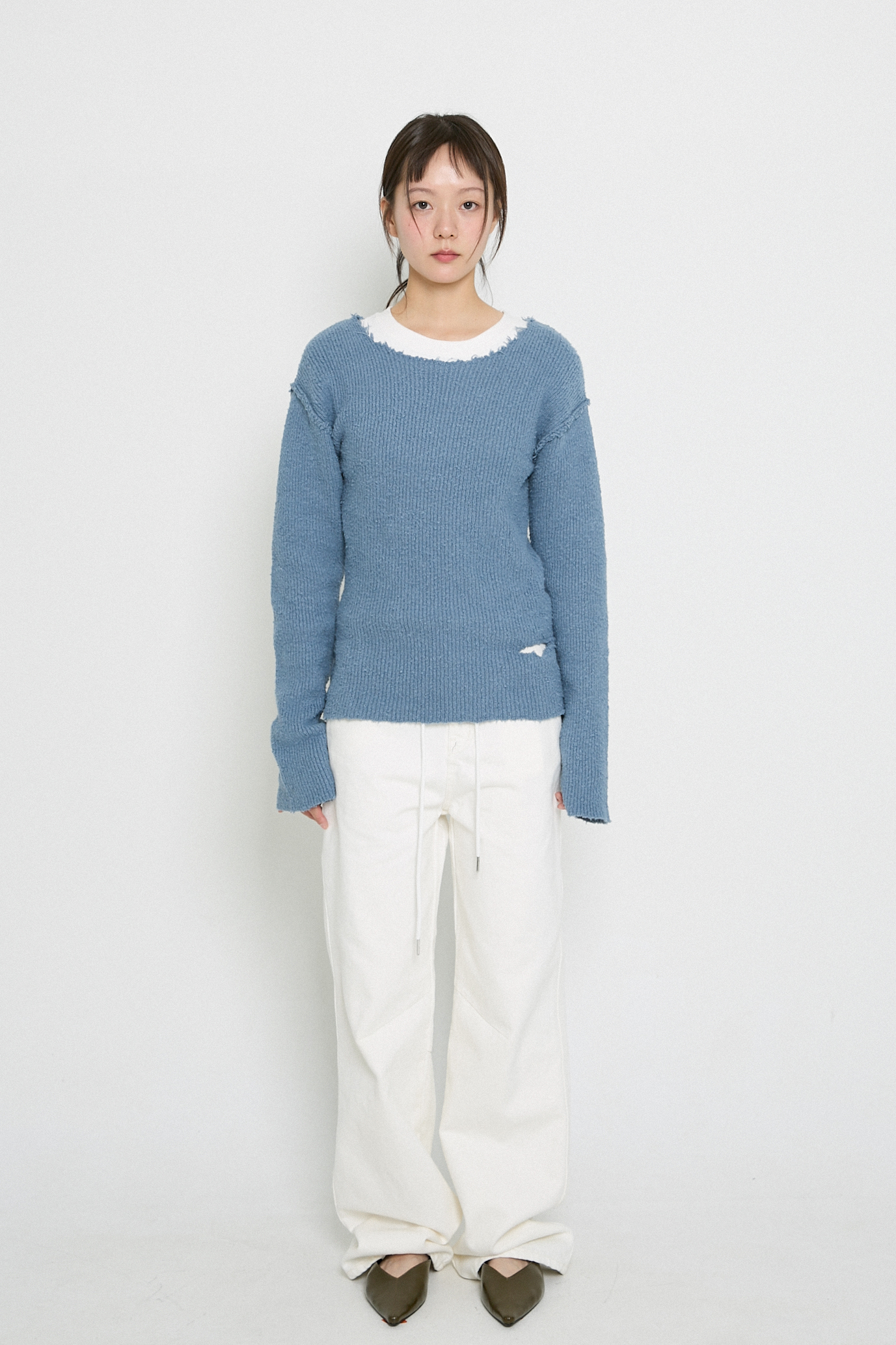 스트링 데님 팬츠(WHITE)