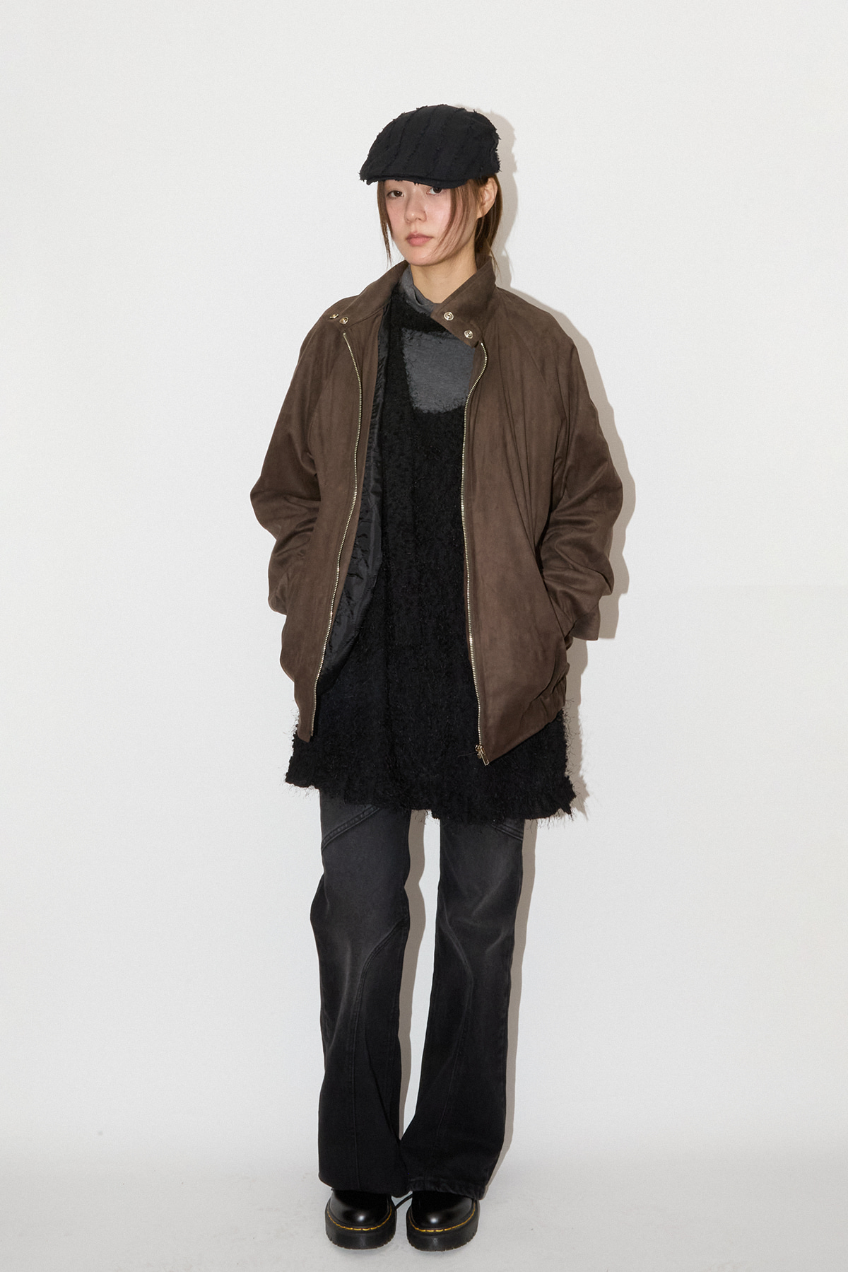 BUTTON SUEDE JACKET
