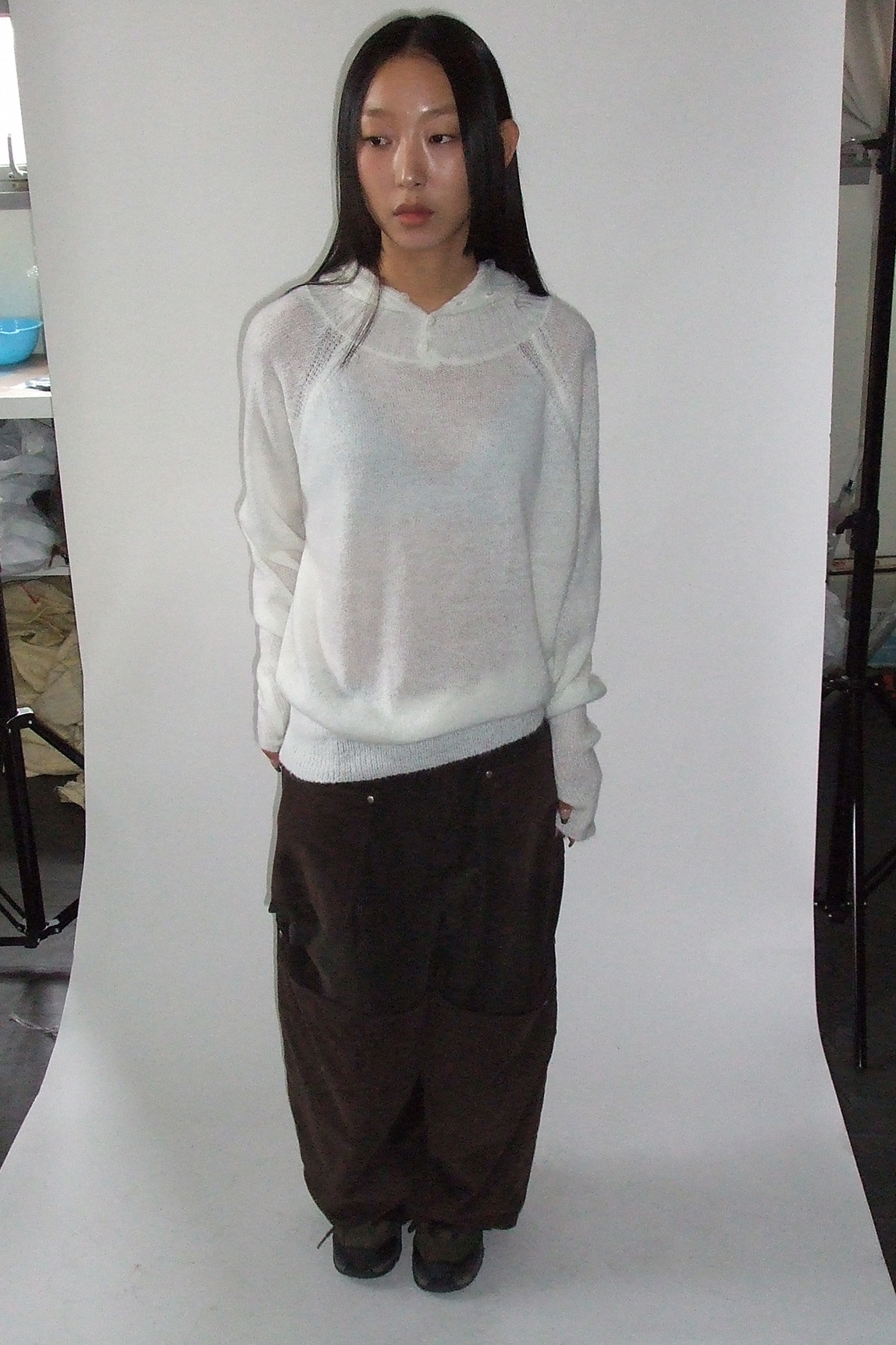 MOHAIR BALACLAVA HOOD KNIT