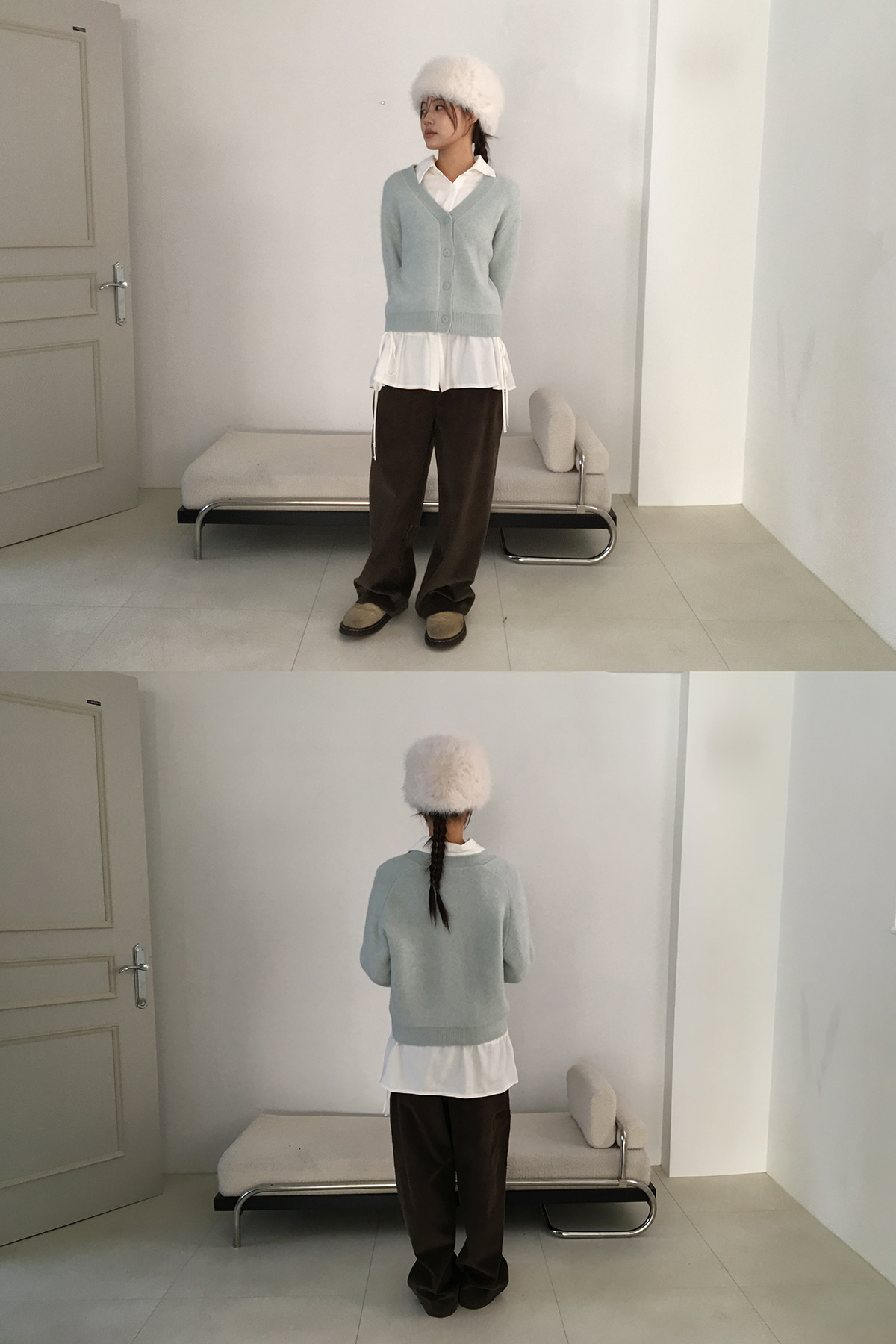 V-NECK BUTTON CARDIGAN
