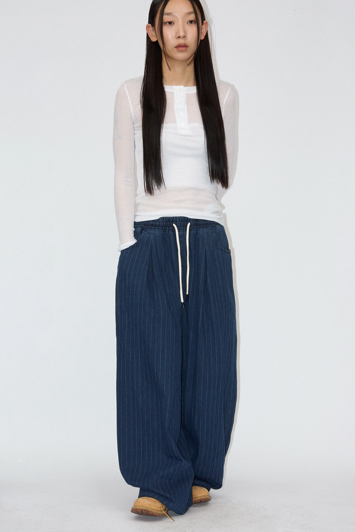 STRIPE MAXI BANDING PANTS