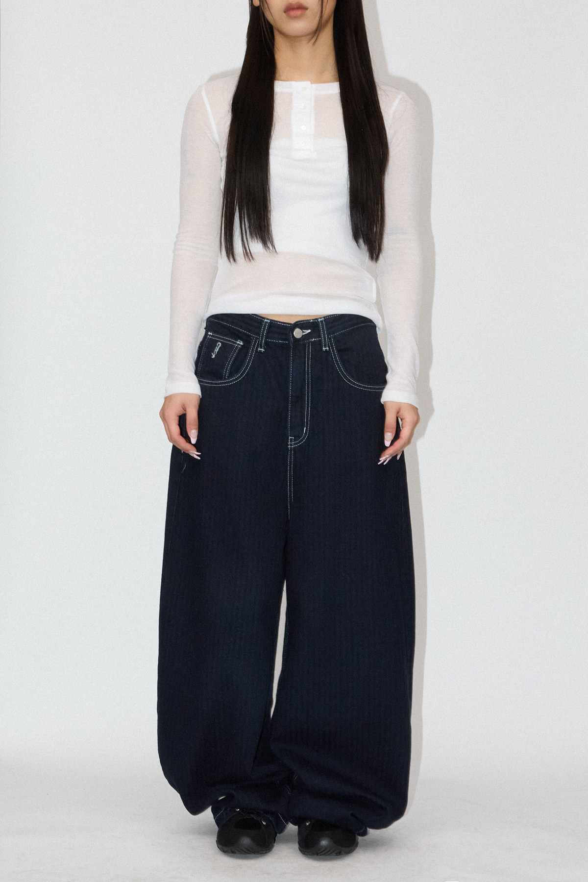 HERRINGBONE FLAP POCKET DENIM