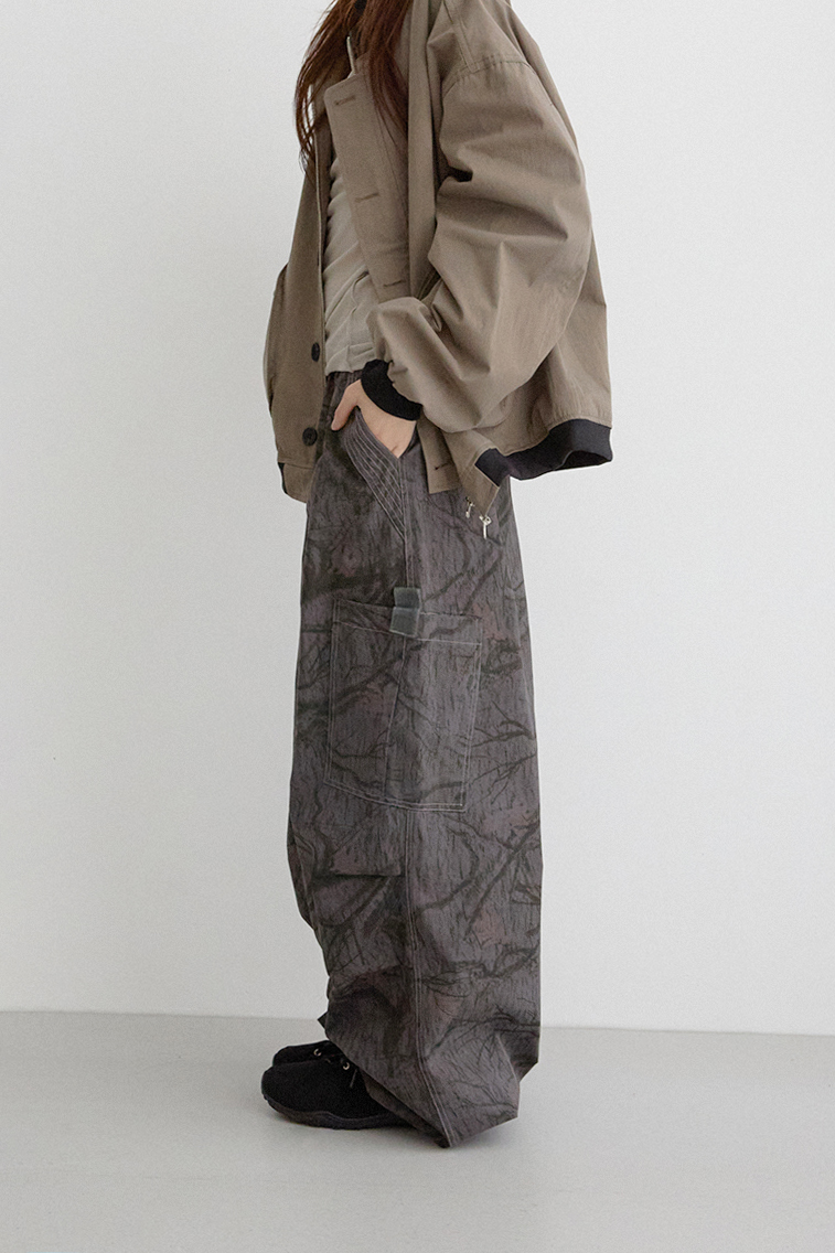 FOREST CAMO WIDE PANTS