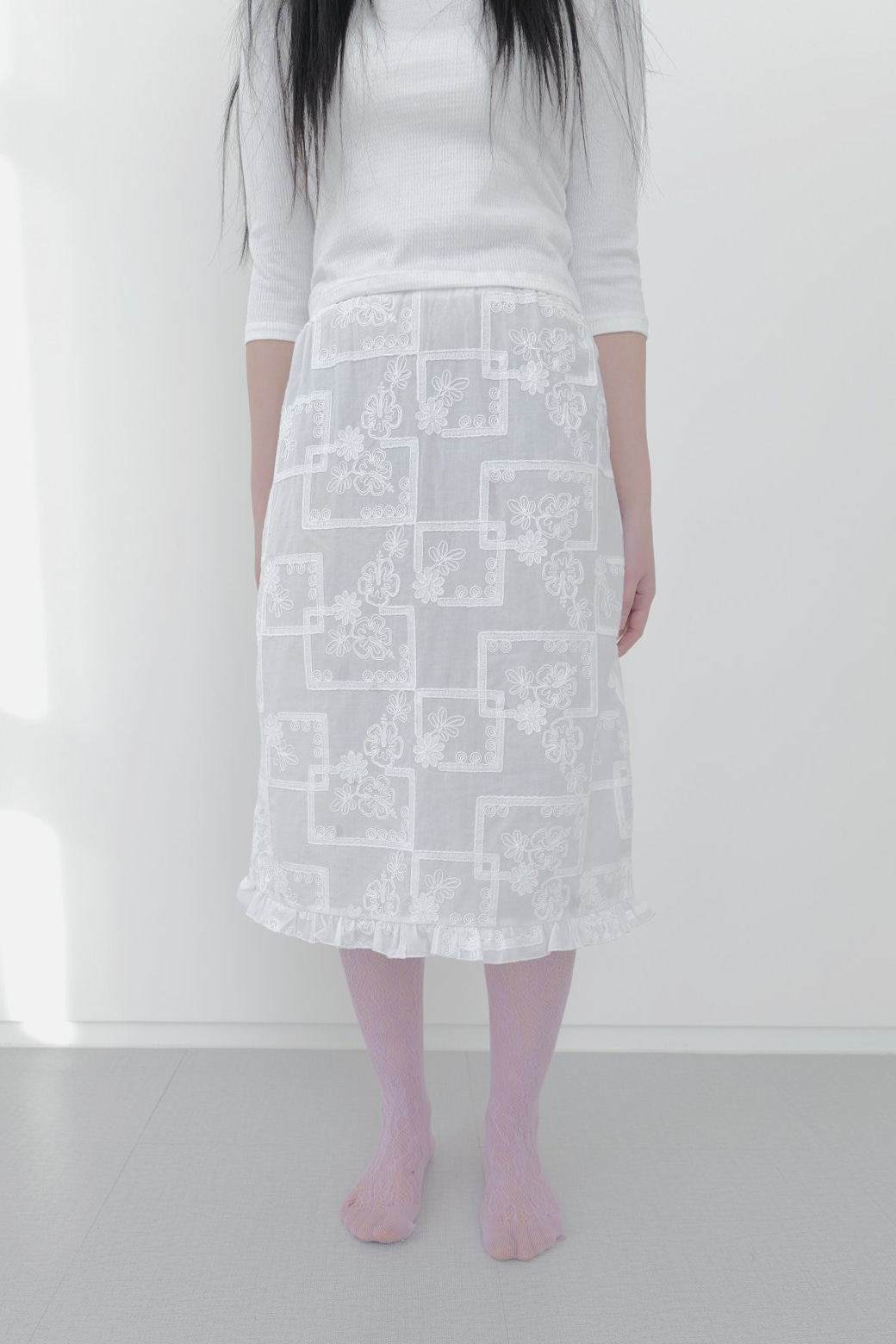 PIECED FRILL SKIRT